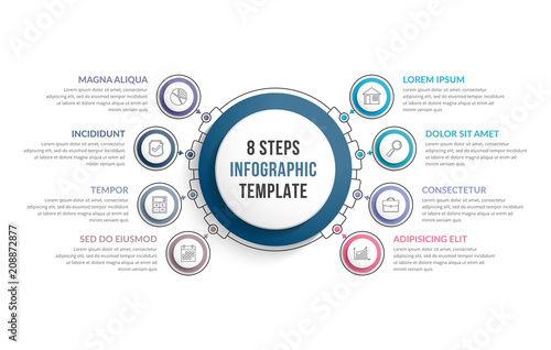 Infographic Template with Eight Steps