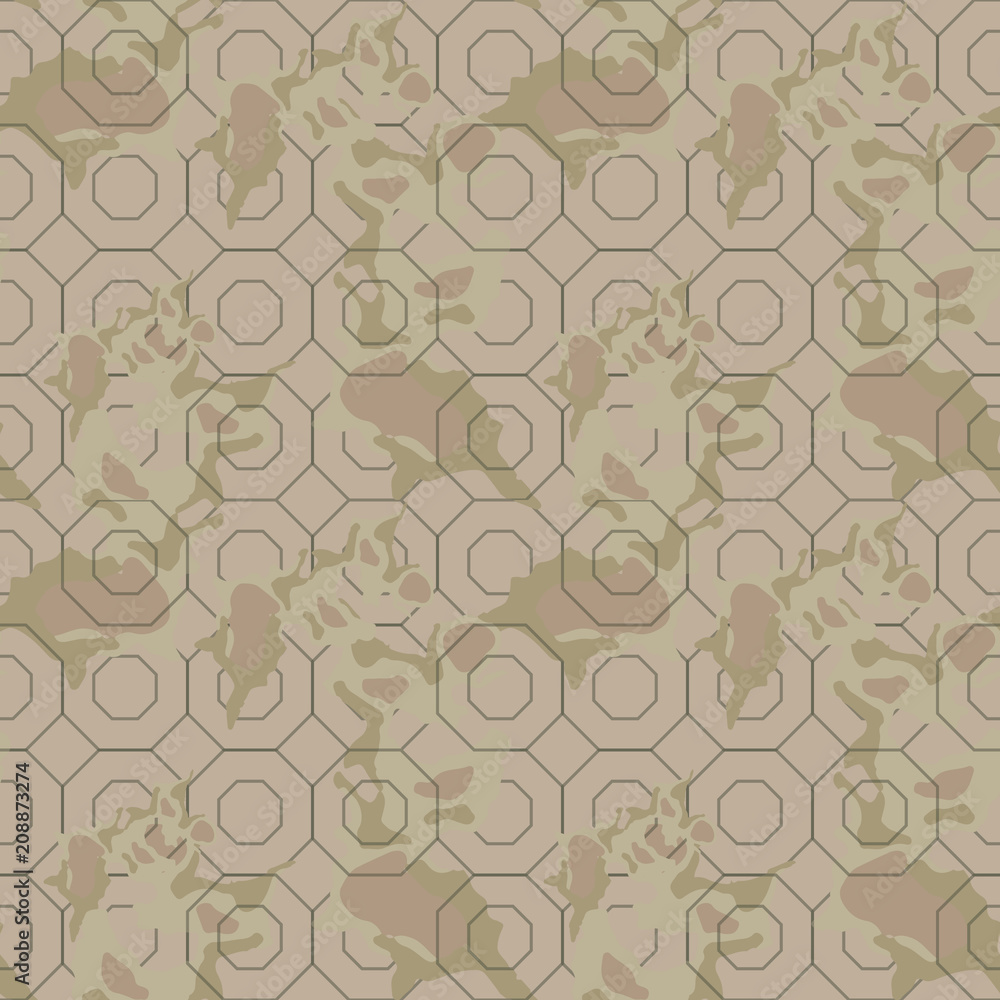 Military camouflage seamless pattern in green, beige and brown colors Military camouflage seamless pattern in green, beige and brown colors