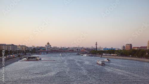 MOSCOW, RUSSIA - JUNE 9, 2018:Panorama of Moscow overlooking the river