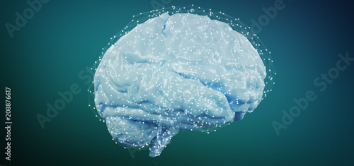 3d rendering artificial brain isolated on a background
