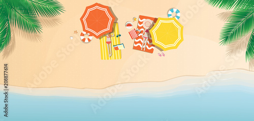 Colorful summer holiday illustration background