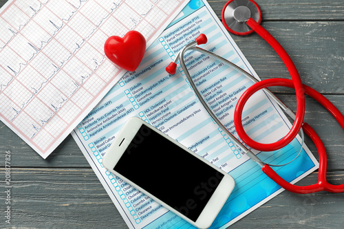 Stethoscope with cardiogram...