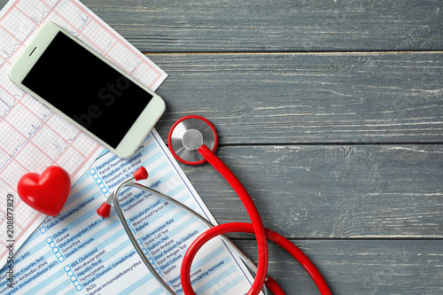 Stethoscope with cardiogram...