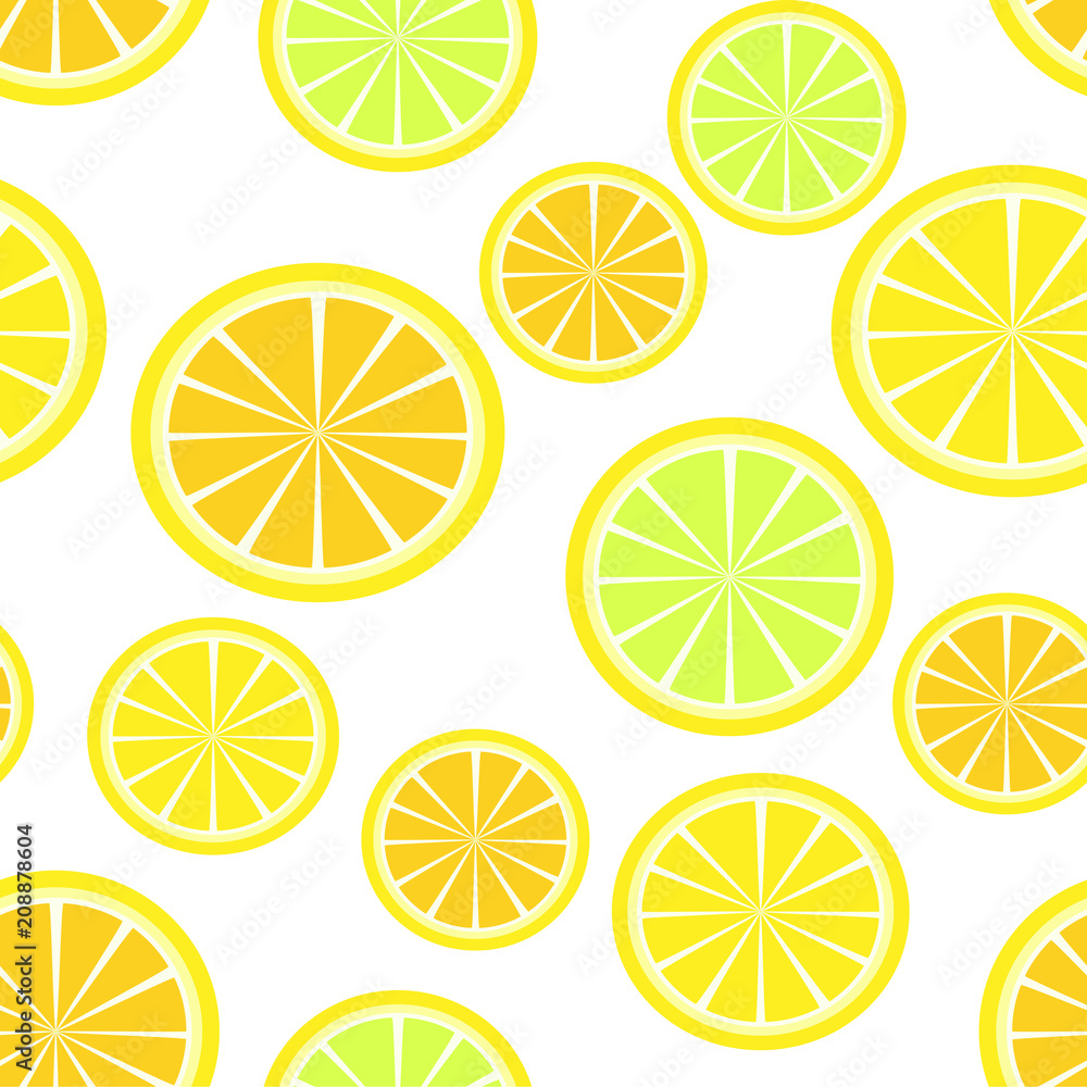 Orange, lemon. Seamless pattern. Vector illustration. Orange, lemon. Seamless pattern. Vector illustration.