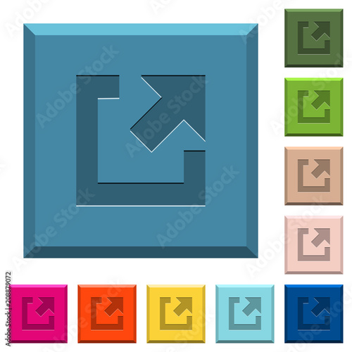 External link engraved icons on edged square buttons