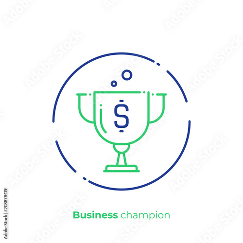 Line art reward cap. Finance success. Scalable vector icon in modern outline style. Lineart elements vector illustration.
