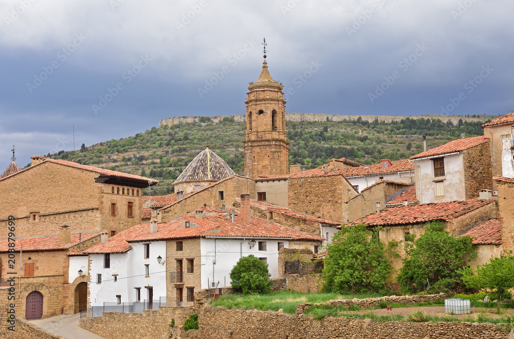Obraz premium village of La Iglesuela del Cid, Maestrazgo, Teruel province, Aragon, Spain