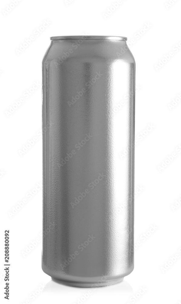 Aluminum can of cold beer on white background Aluminum can of cold beer on white background