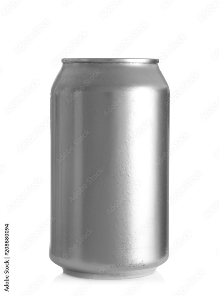 Aluminum can of cold beer on white background Aluminum can of cold beer on white background