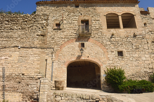 entrance of the village of Monfalco Murallat, la Segarra, LLeida province, Catalonia, Spain photo