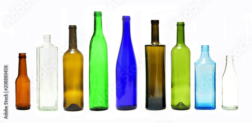 group of bottle isolated on white