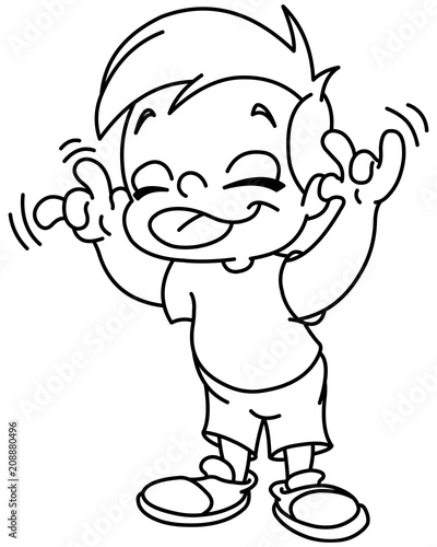 outlined kid making a face