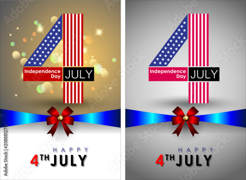 Abstract Happy 4th of July, Memorial Independence Day. Vector and Illustration, EPS 10.