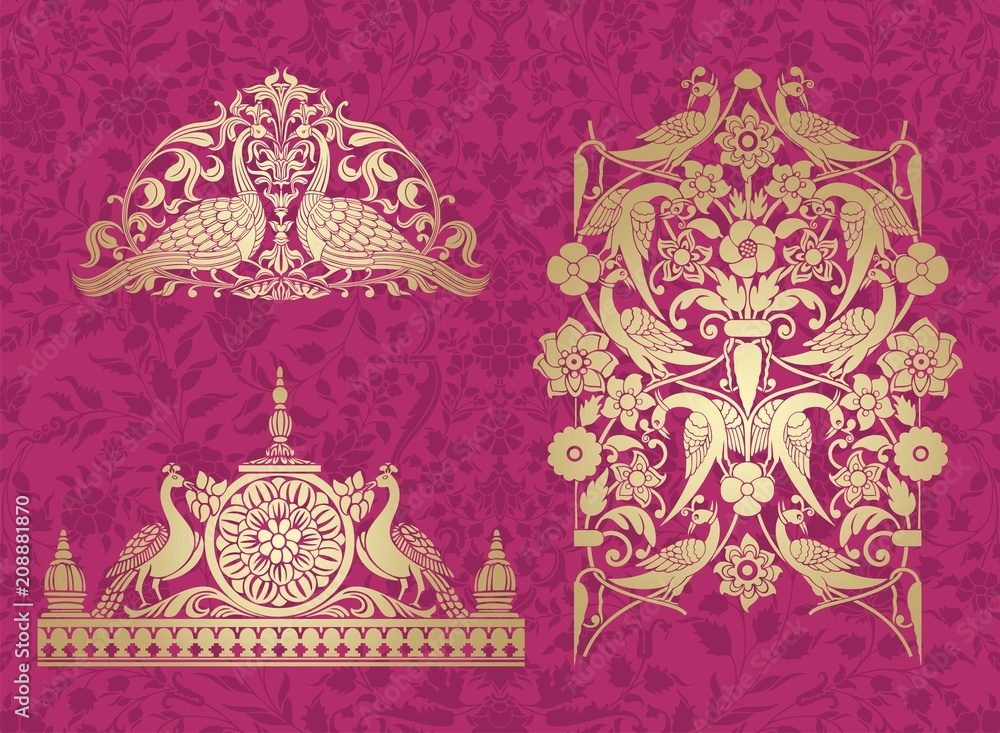 peacock motif designs, textile , Rajasthan, royal India peacock motif designs, textile , Rajasthan, royal India
