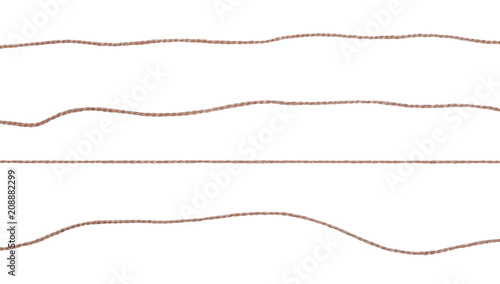 Fotografija String, rope isolated on white background texture, top view