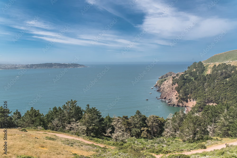 California, San Francisco bay, view of the coast and the sea
