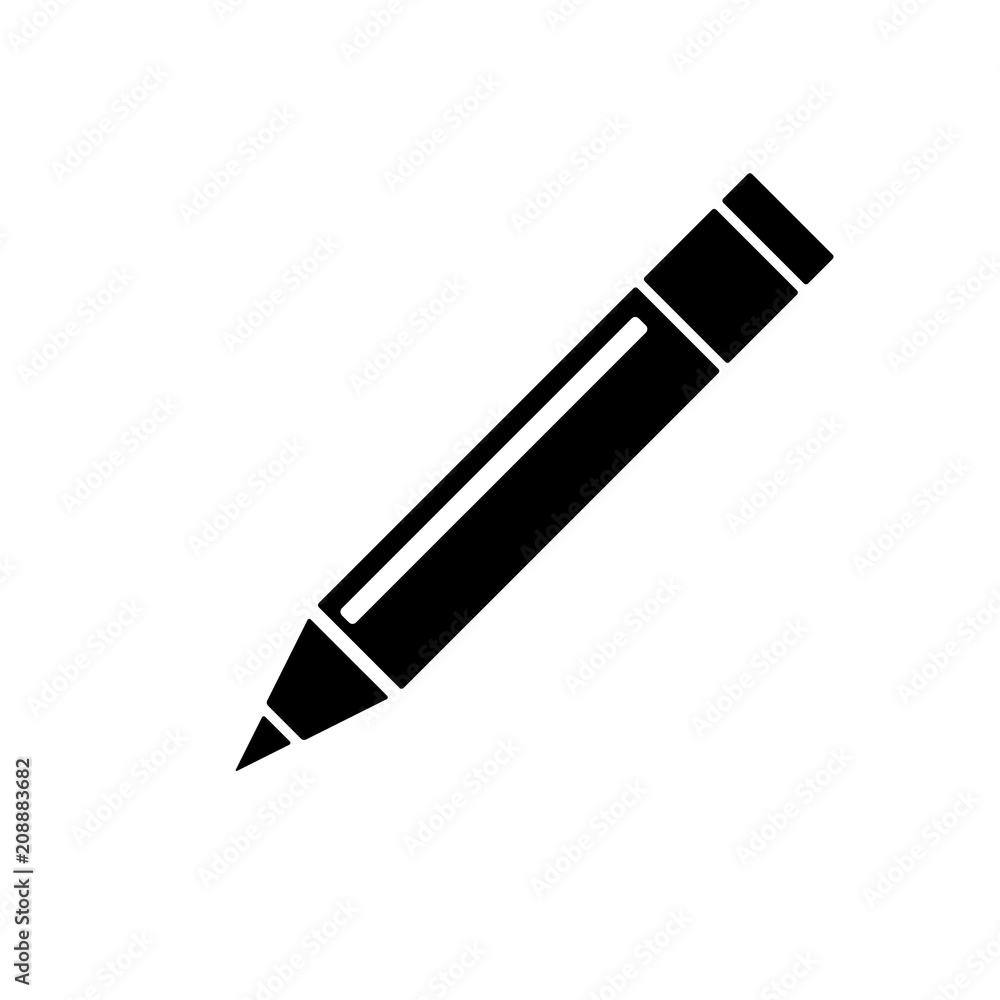 Pencil single icon black on white background Pencil single icon black on white background