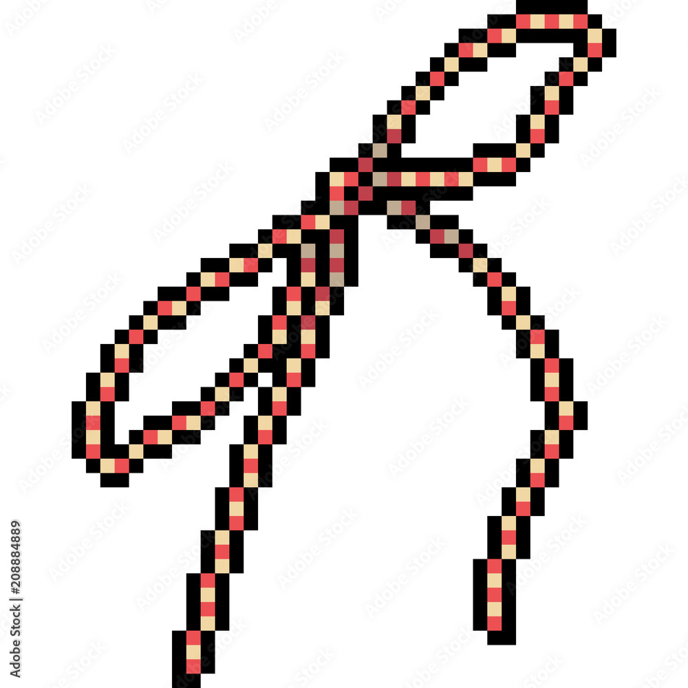 vector pixel art ribbon rope