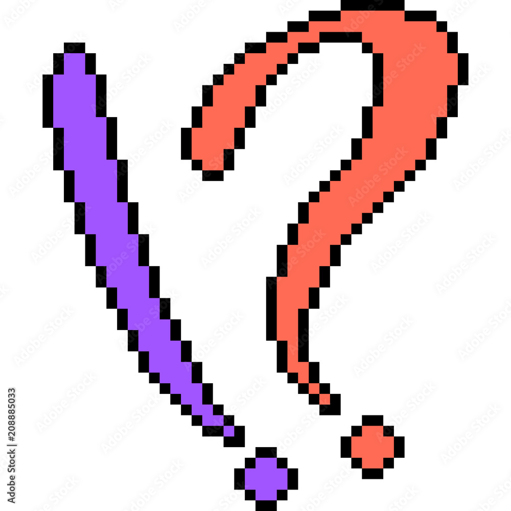 Fototapeta premium vector pixel art surprise sign