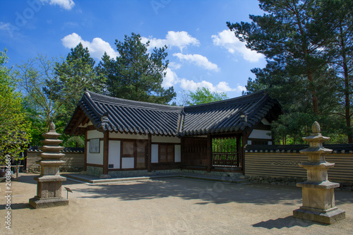 Japanese house at botanic garden & architecture. Exterior.
