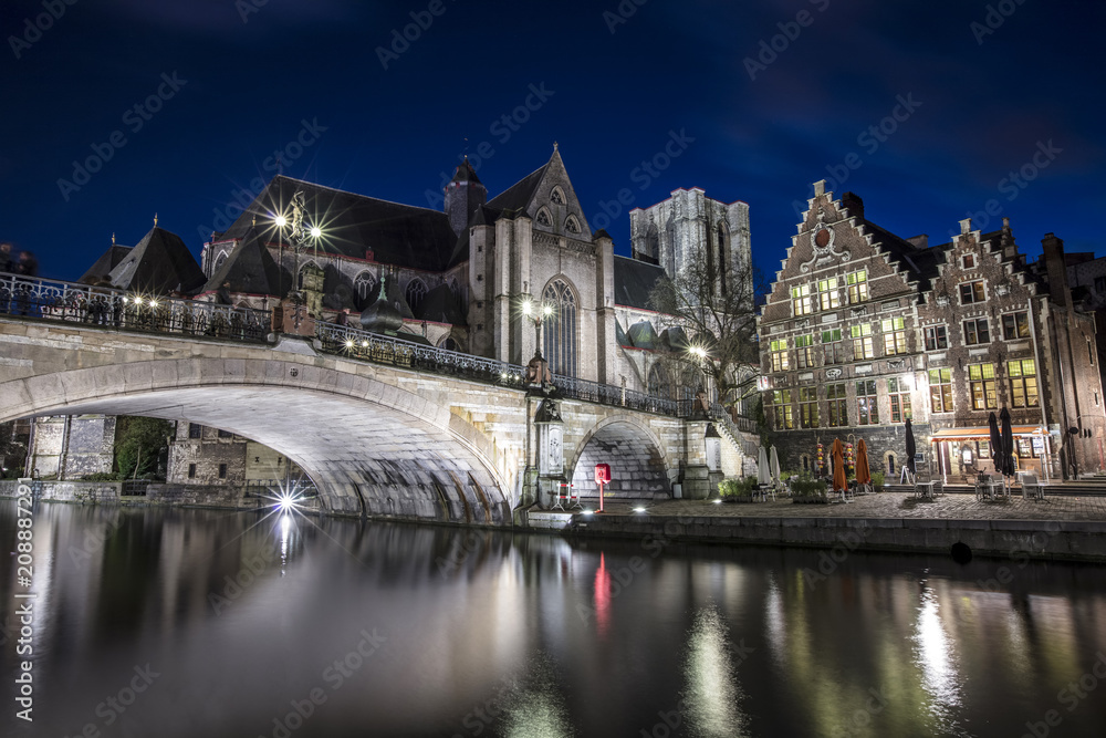 Gent, Belgium at day, Ghent old town