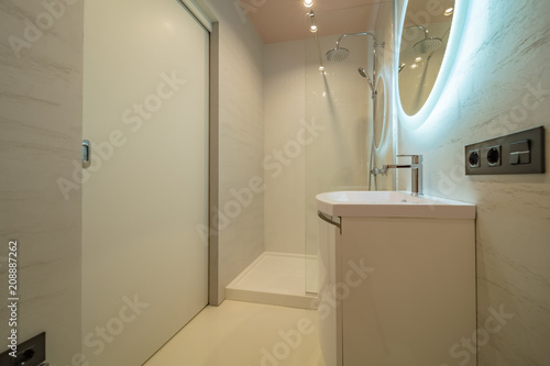  Shower cabin and sink