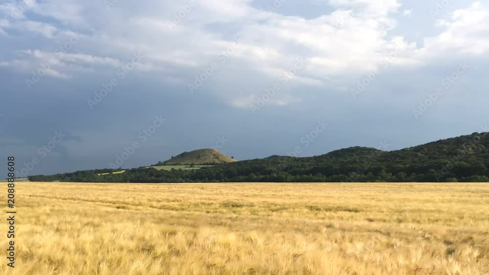 View on Cicov hill in Czech Bohemian Highlands before heavy storm. Czech Republic. Nature monument View on Cicov hill in Czech Bohemian Highlands before heavy storm. Czech Republic. Nature monument