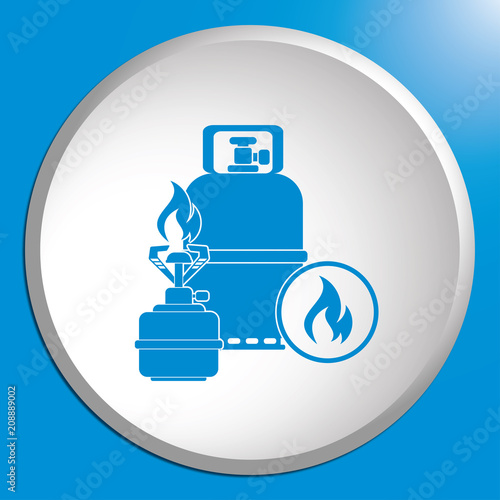Camping stove with gas bottle icon