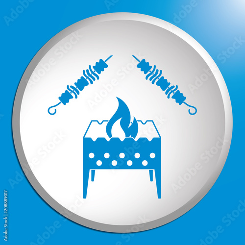 Brazier grill with kebab icon