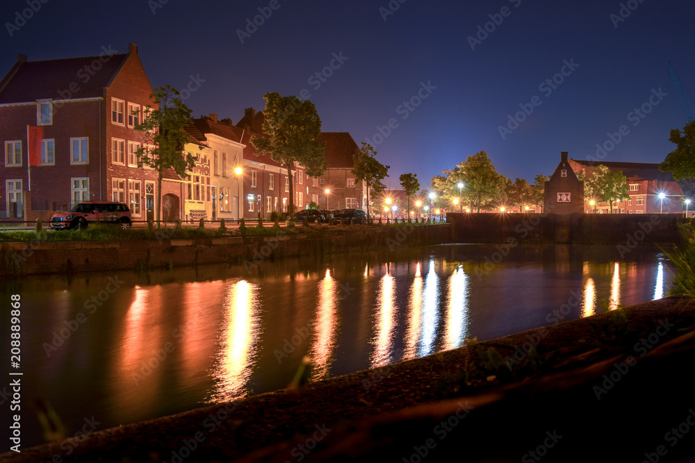 Long exposure night photography in Bergen op Zoom, The Netherlands