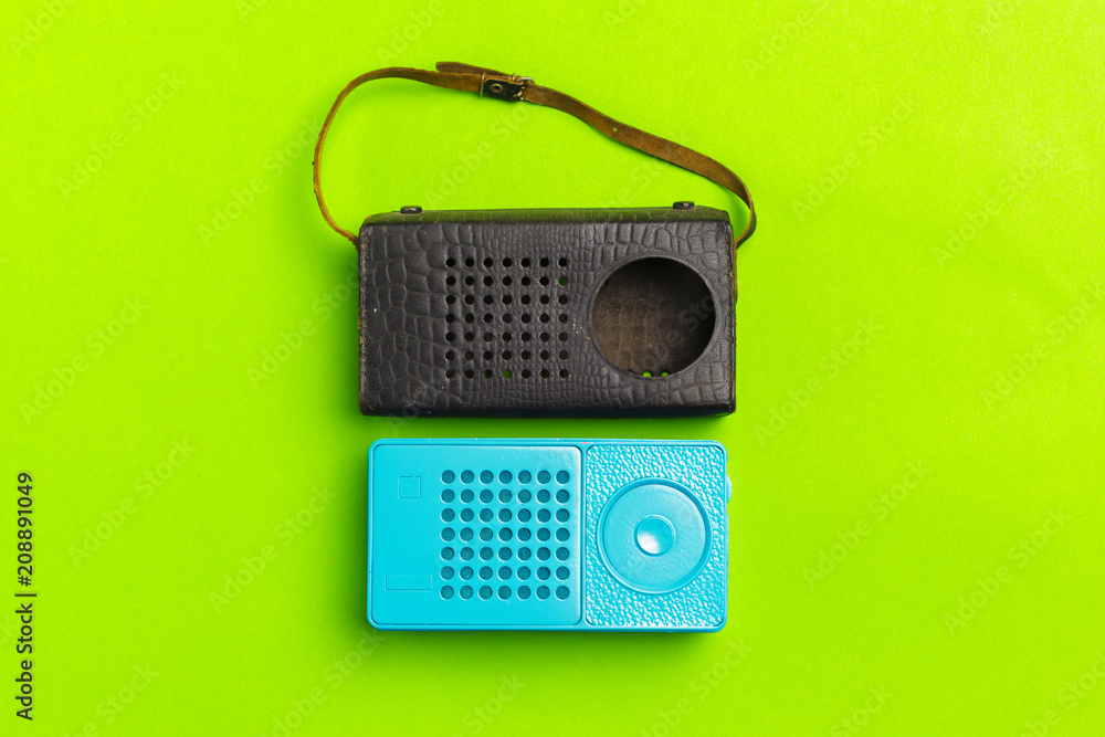 Radio receiver on color background Radio receiver on color background
