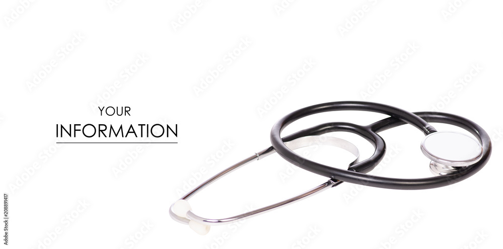 Stethoscope medecine pattern on white background isolation Stethoscope medecine pattern on white background isolation