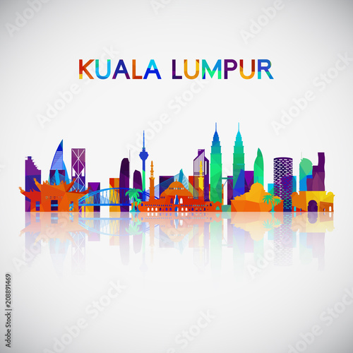 Kuala Lumpur skyline silhouette in colorful geometric style. Symbol for your design. Vector illustration.