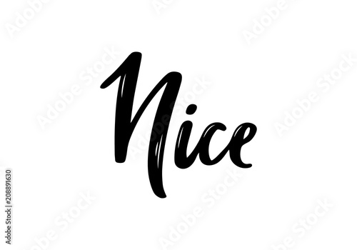 Nice hand-lettering calligraphy. Hand drawn brush calligraphy. City lettering design. Vector illustration.
