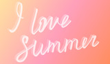 I love summer hand drawn brush lettering with 3d effect. Hand written calligraphy style.