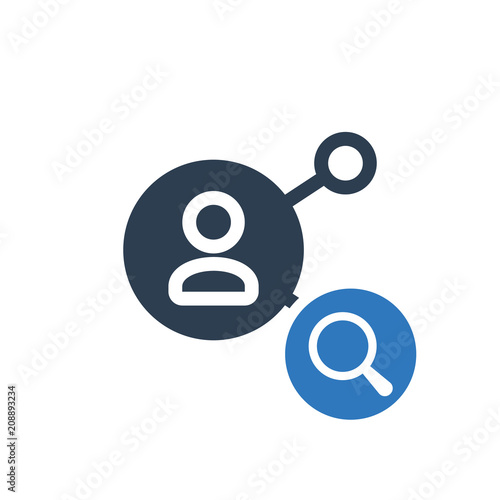 Share icon, multimedia icon with research sign. Share icon and explore, find, inspect symbol