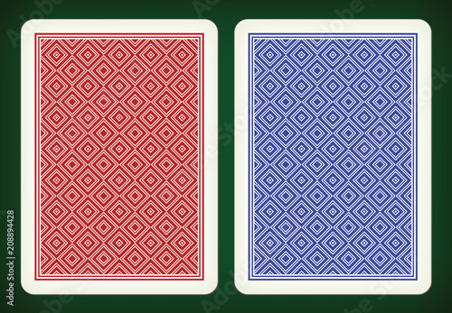 Back side design - playing cards vector illustration