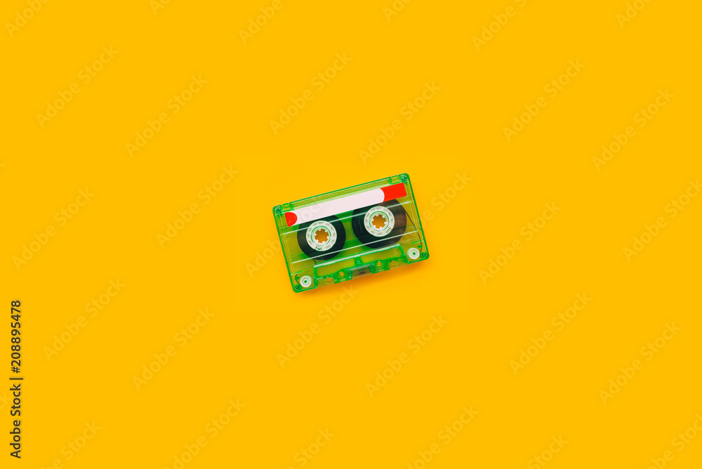 Fototapeta premium Top view of audio cassette