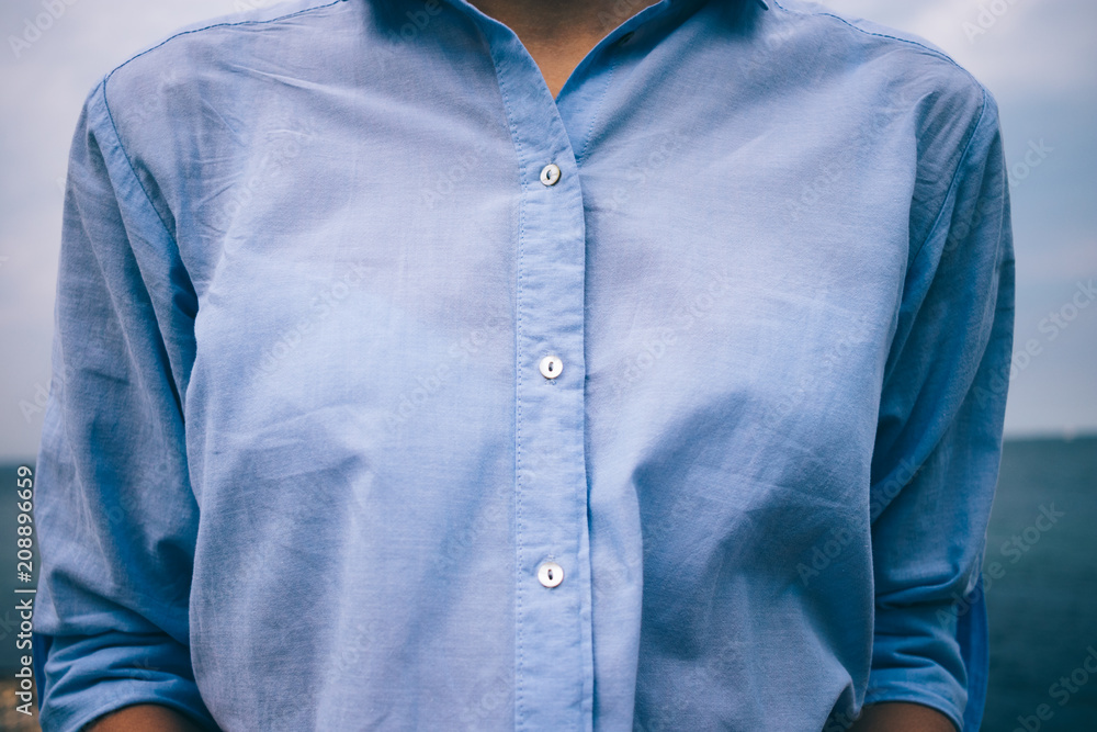 Close-up details of women's casual clothing Close-up details of women's casual clothing
