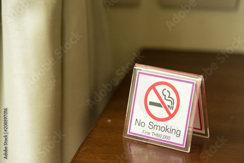 Wallpaper Mural Do not smoke sign on table in room.Thailand. Torontodigital.ca