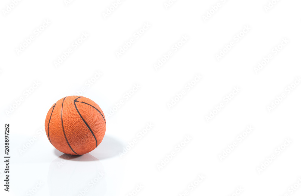 Small Basketball for kids or pet on isolated white background.  Object for sport concept