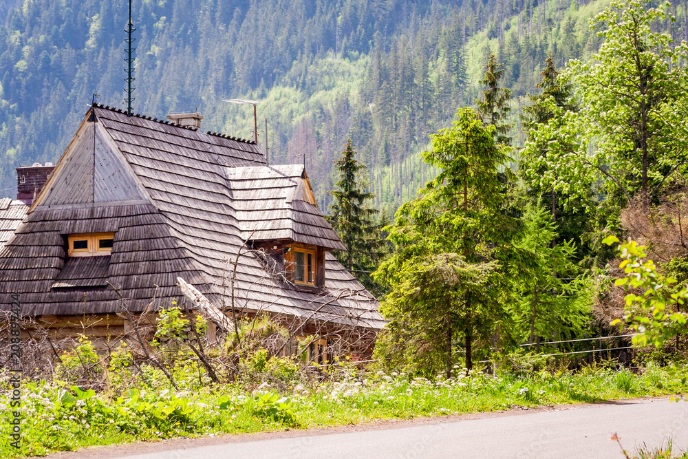 The building of the PTTK hostel on the way to the Sea Eye in the Polish mountains