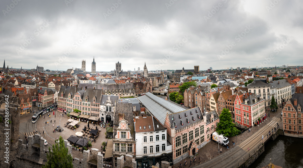 Panoramic of City of Ghent