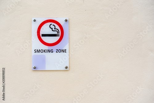 Smoking area sign of D varee diva kiang haad beach hotel Hua Hin city Prachuab Khirikhan, Thailand photo