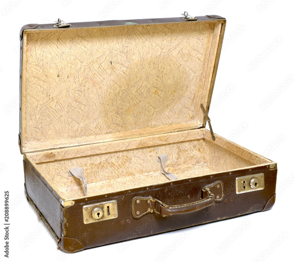 Genuine Leather Suitcase Stock Photo - Download Image Now - Suitcase, Retro  Style, Old-fashioned - iStock