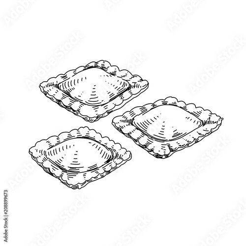 Beautiful vector hand drawn pasta Illustration.