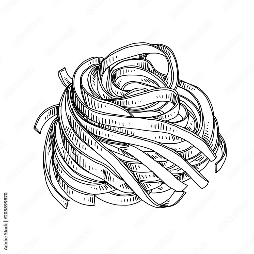 Obraz premium Beautiful vector hand drawn pasta Illustration.
