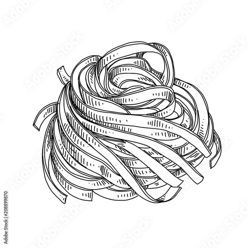 Beautiful vector hand drawn pasta Illustration.