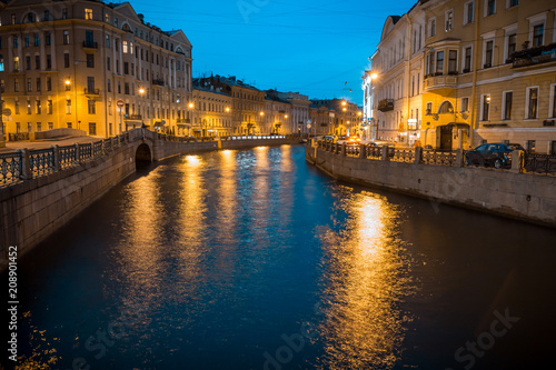 St. Petersbur, Moika river, night view