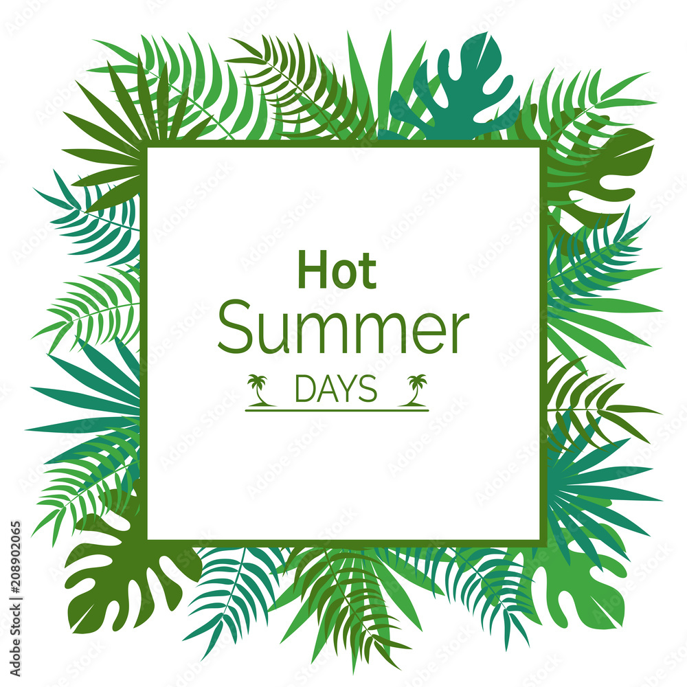 Hot Summer Days Promotional Poster with Leaves